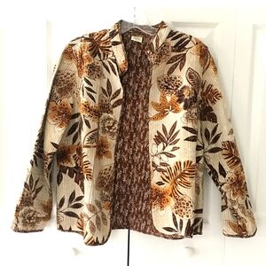 Alfred Dunner leaves ,Lightweight  Open Front Blazer Size 16 💯 Cotton